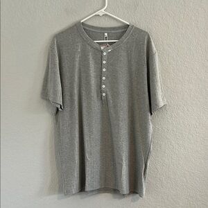 Gray Casual Button Down Shirt Relaxed Fit